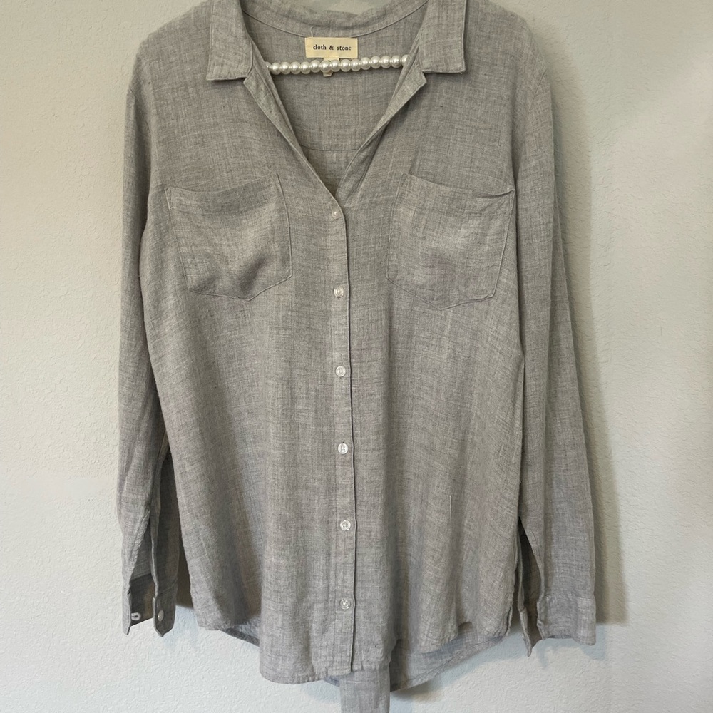 Cloth & Stone Light Gray Button-down Shirt